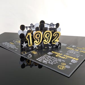 Biglietto di auguri di compleanno del 1992 / Biglietto di auguri pop-up 3D del 1992 / Festa di celebrazione, regalo di compleanno per lei, moglie, amico, collega, lui