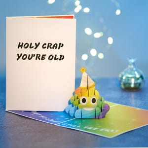 Carte d'anniversaire sacrée drôle, vous êtes vieux | 30e 40e 50e 60e Anniversaire d'un jalon | Carte de voeux emoji emoji pop up pop up 3D pour lui