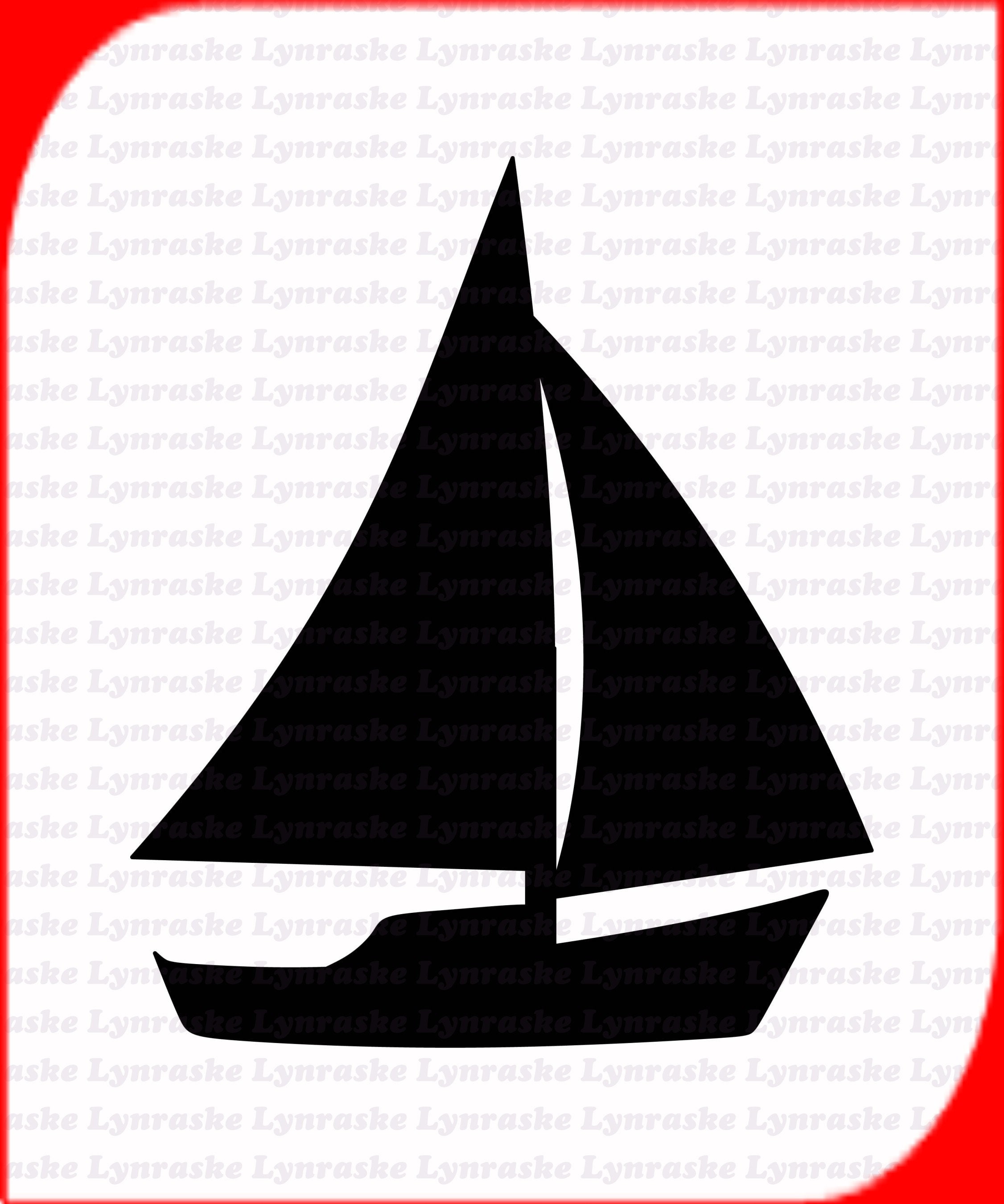 sailboat silhouette stamp