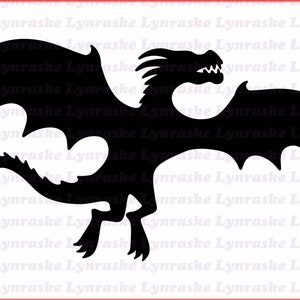 Flying Dragon Silhouette SVG, svg, dxf, Cricut, Silhouette Cut File, Instant Download