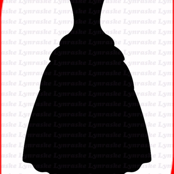 Gown Silhouette SVG, svg, dxf, Cricut, Silhouette Cut File, Instant Download