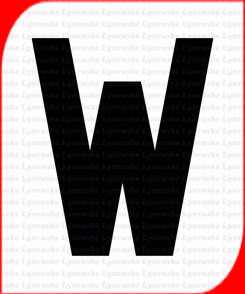 Letter W Silhouette SVG Svg Dxf Cricut Silhouette Cut - Etsy