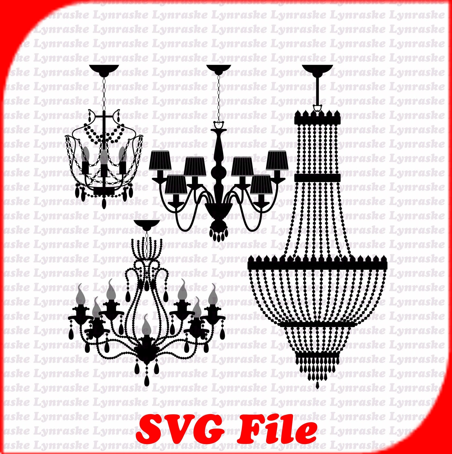 Ornate Chandelier Silhouette Vectors SVG 2 Svg Dxf Cricut Etsy