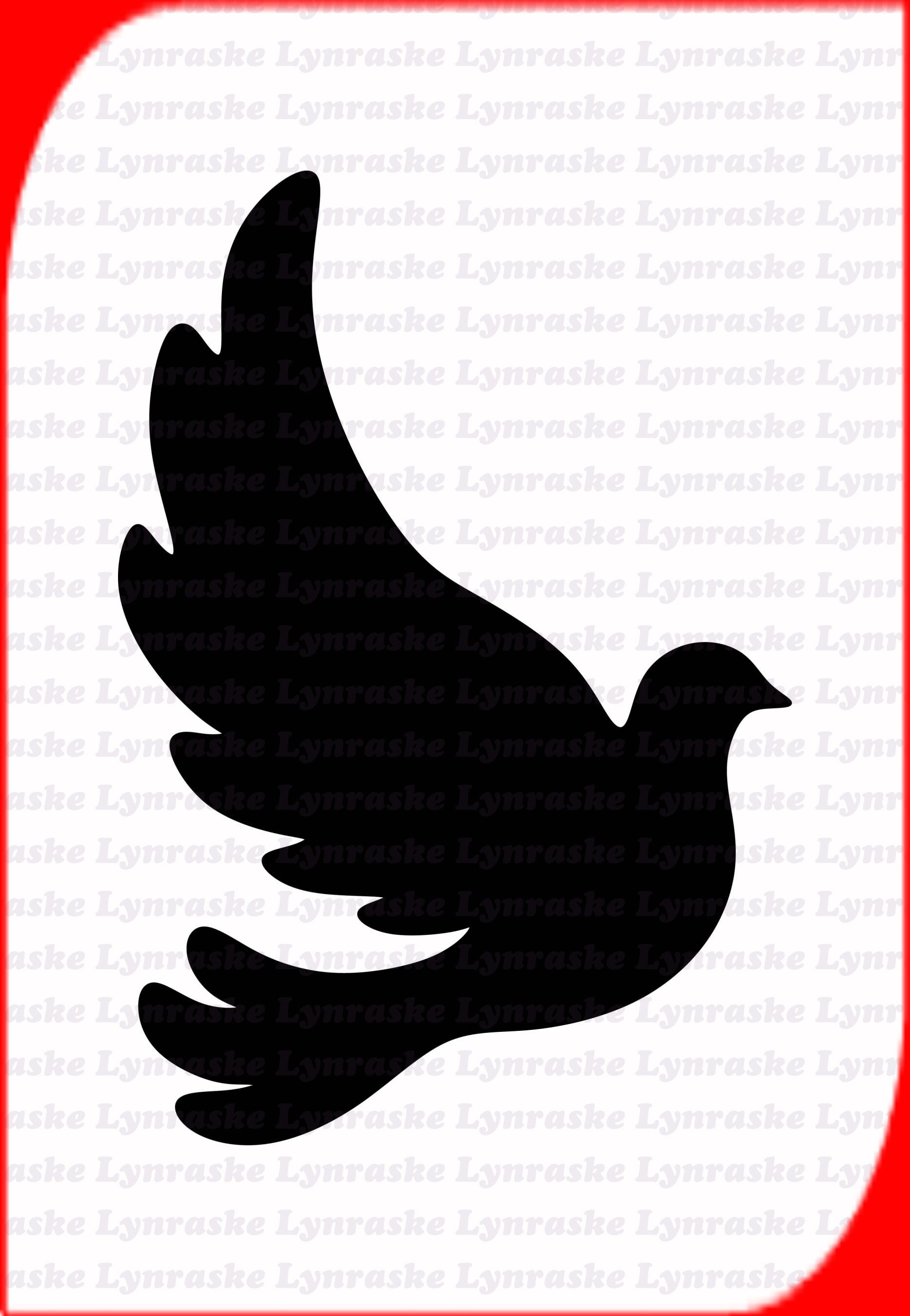 Dove Silhouette SVG, svg, dxf, Cricut, Silhouette Cut File, Instant Download