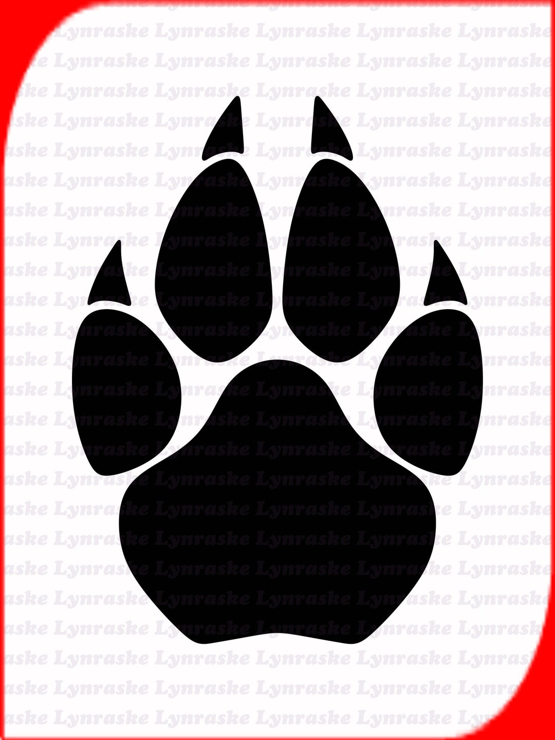 Cougar Paw Print Silhouette SVG, Svg, Dxf, Cricut, Silhouette Cut File