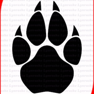 Cougar Paw Print Silhouette SVG, svg, dxf, Cricut, Silhouette Cut File, Téléchargement instantané