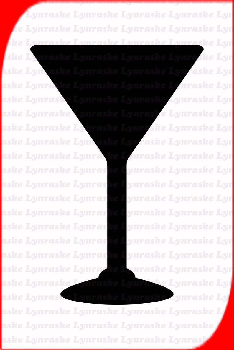 Martini Glass Silhouette SVG Svg Dxf Cricut Silhouette Cut Etsy