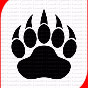 Bear Paw Print Silhouette SVG, svg, dxf, Cricut, Silhouette Cut File, Téléchargement instantané