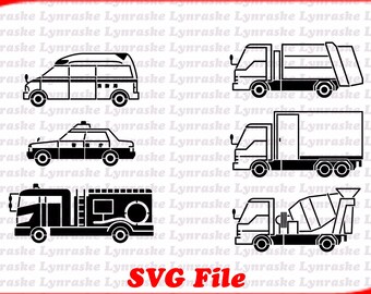 Vehicles Silhouette Vectors SVG 2, svg, dxf, Cricut, Silhouette Cut File, Instant Download