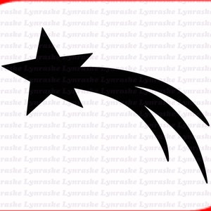 流れ星のシルエット SVG、svg、dxf、Cricut、シルエットカットファイル、即時ダウンロード