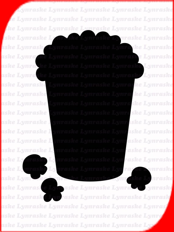 Popcorn Silhouette SVG, Svg, Dxf, Cricut, Silhouette Cut File, Instant  Download - Etsy