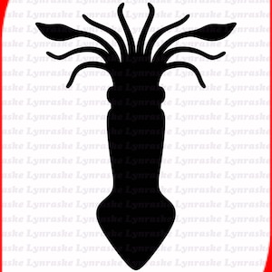 Squid Silhouette SVG, svg, dxf, Cricut, Silhouette Cut File, Instant Download