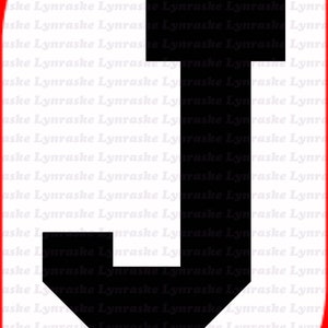 Letra J Silueta SVG, svg, dxf, Cricut, Silhouette Cut File, Descarga Instantánea