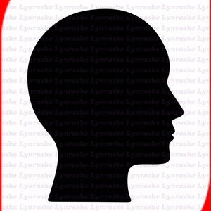Menselijk hoofd silhouet SVG, svg, dxf, Cricut, silhouetgesneden bestand, direct downloaden