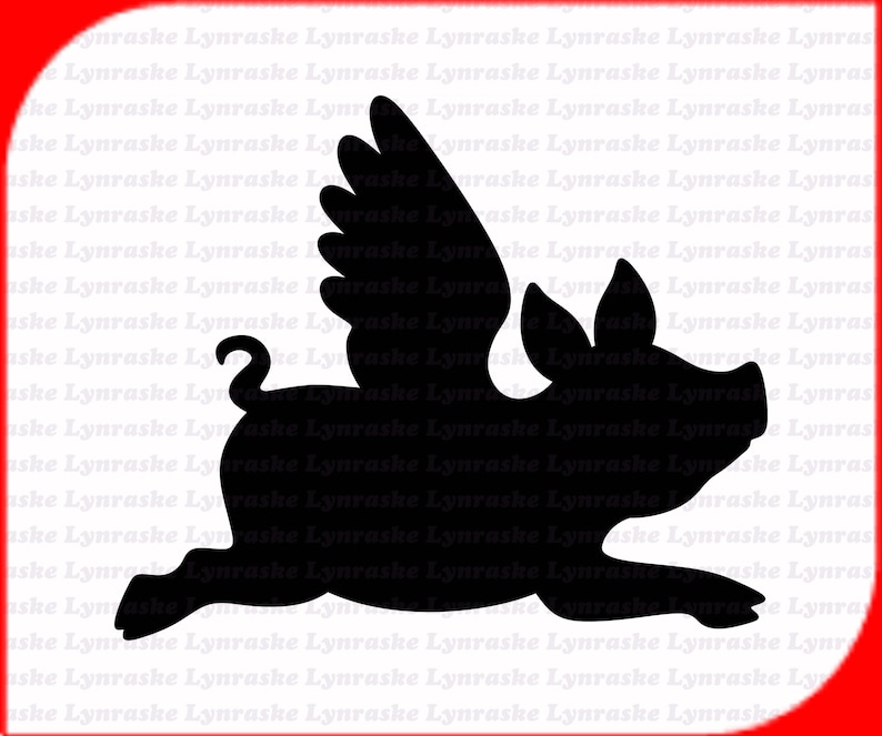 Download Flying Pig Silhouette SVG svg dxf Cricut Silhouette Cut | Etsy