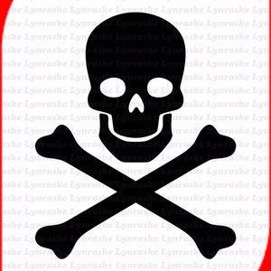 Skull And Crossbones Silhouette SVG, svg, dxf, Cricut, Silhouette Cut File, Instant Download