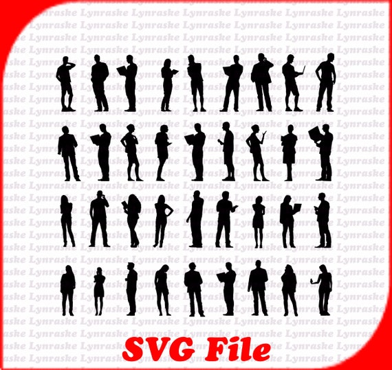Business People Silhouette Vectors SVG 4 svg dxf Cricut | Etsy