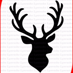 Hertenkop silhouet SVG, svg, dxf, Cricut, Silhouetgesneden bestand, Instant Download