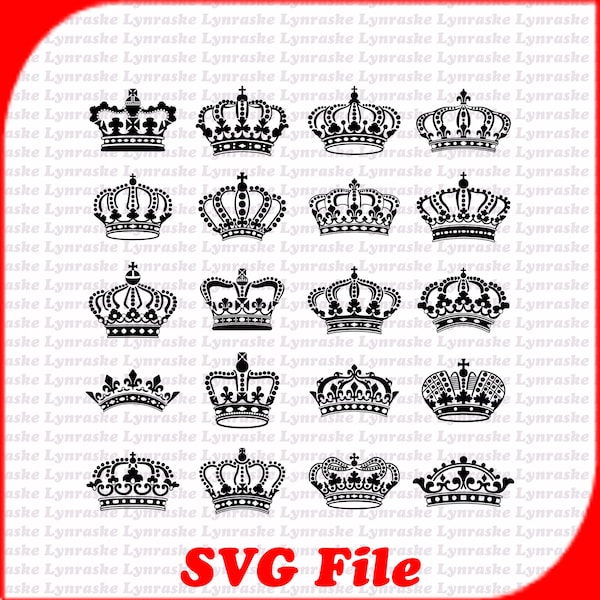 Crown Creative Silhouette Vectors SVG 4, svg, dxf, Cricut, Silhouette Cut File, Instant Download