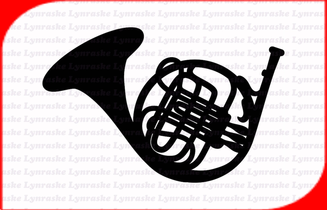 French Horn Silhouette SVG, Svg, Dxf, Cricut, Silhouette Cut File
