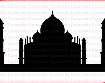 Taj Mahal Silhouette SVG, svg, dxf, Cricut, Silhouette Cut File, Instant Download