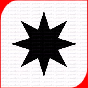 Eight Point Star Silhouette SVG, svg, dxf, Cricut, Silhouette Cut File, Instant Download