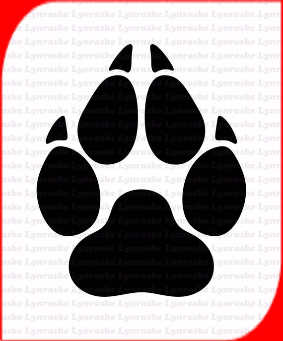 Wolf Paw Print Silhouette SVG svg dxf Cricut Silhouette | Etsy