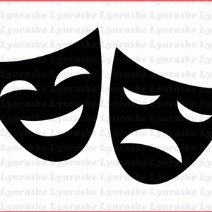Drama Maske Silhouette SVG, svg, dxf, Cricut, Silhouette Schnittdatei, Sofort Download