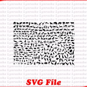 Vários vetores de silhueta de animais SVG 1, svg, dxf, Cricut, arquivo de corte de silhueta, download instantâneo