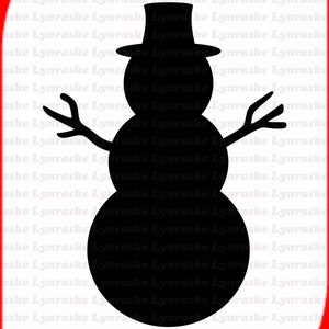 Snowman Silhouette SVG, svg, dxf, Cricut, Silhouette Cut File, Téléchargement instantané