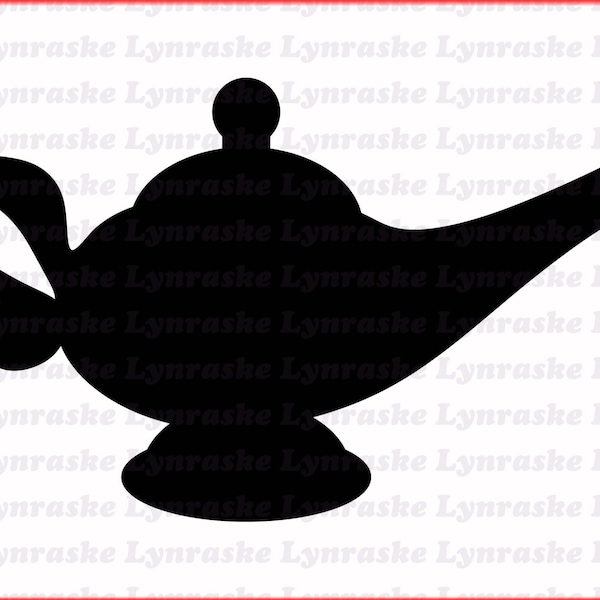 Genie Lamp Silhouette SVG, svg, dxf, Cricut, Silhouette Cut File, Instant Download