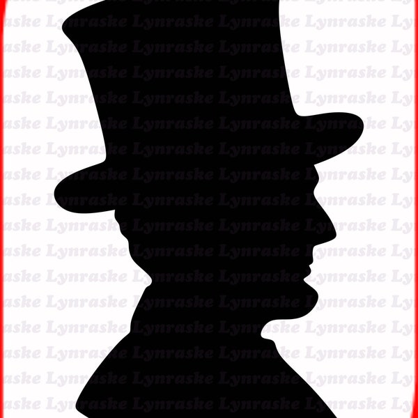 Abraham Lincoln Silhouette SVG, svg, dxf, Cricut, Silhouette Cut File, Instant Download