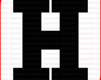 Letter H Silhouette SVG, svg, dxf, Cricut, Silhouette Cut File, Instant Download