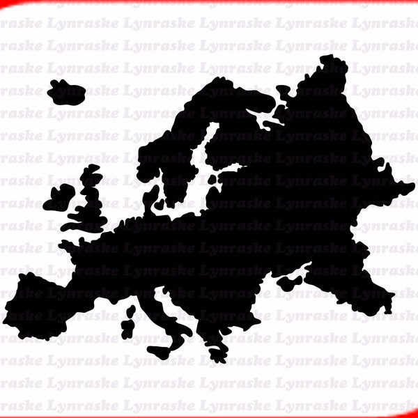 Europe Silhouette SVG, svg, dxf, Cricut, Silhouette Cut File, Instant Download
