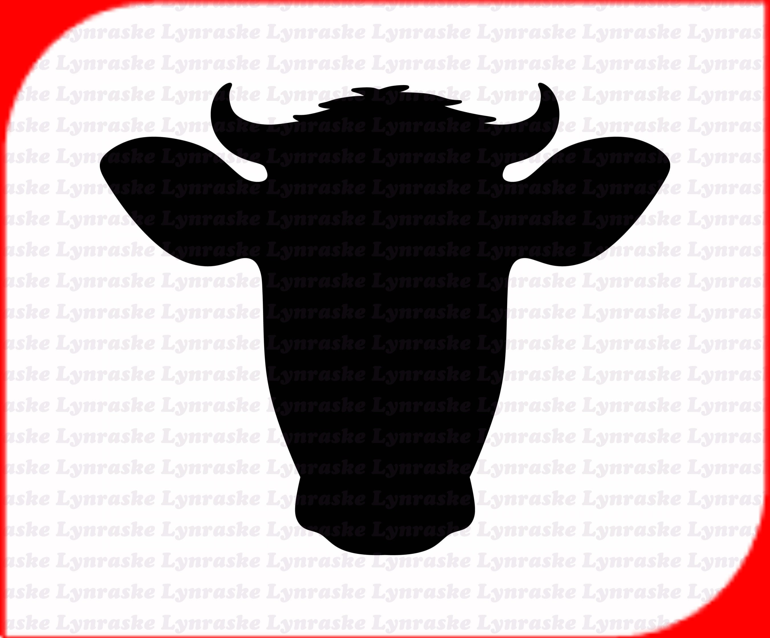 Cow Head Silhouette SVG Svg Dxf Cricut Silhouette Cut - Etsy