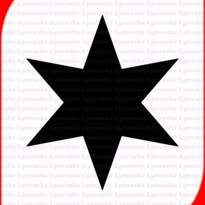 Six Pointed Star Silhouette SVG, svg, dxf, Cricut, Silhouette Cut File, Instant Download