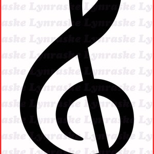 Treble Clef Silhouette SVG, svg, dxf, Cricut, Silhouette Cut File, Instant Download