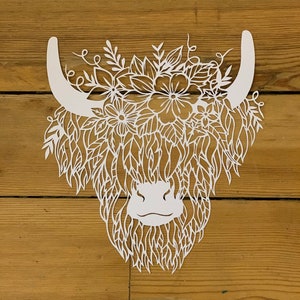Highland Cow Papercut