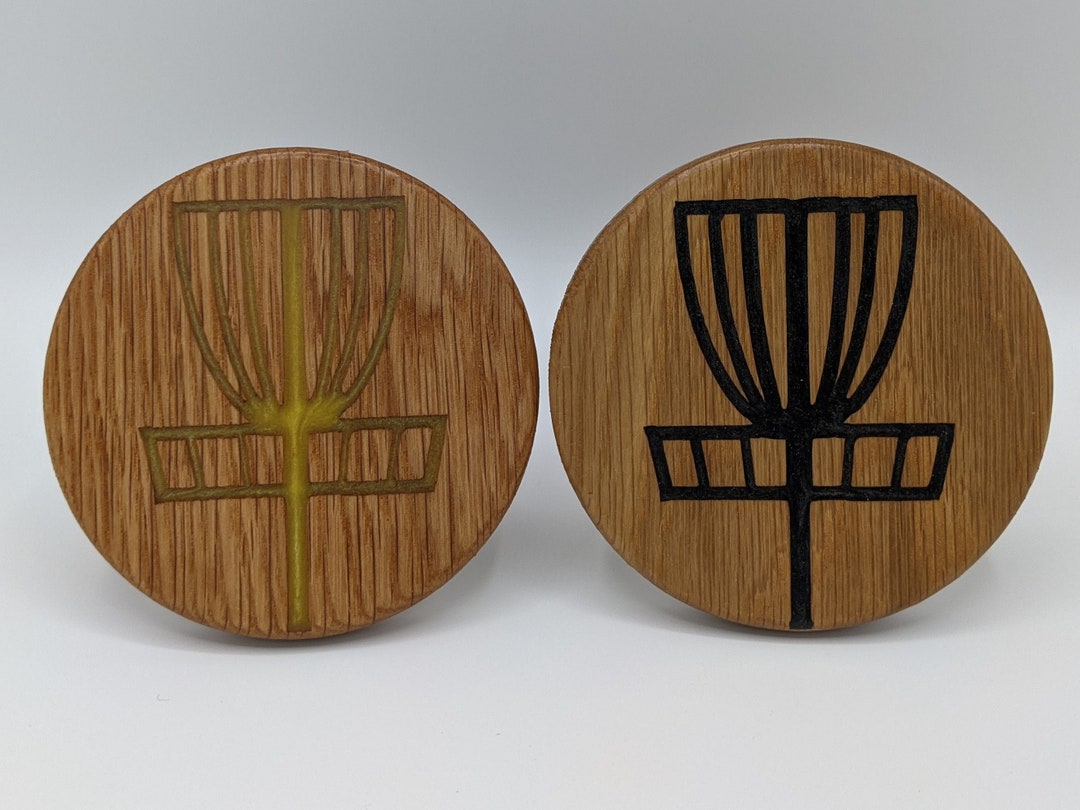 Wood Disc Golf Mini White Oak With Epoxy Inlay Disk Golf Etsy