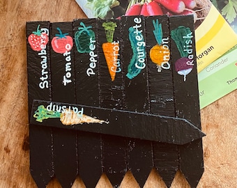 Slate Vegetable garden markers