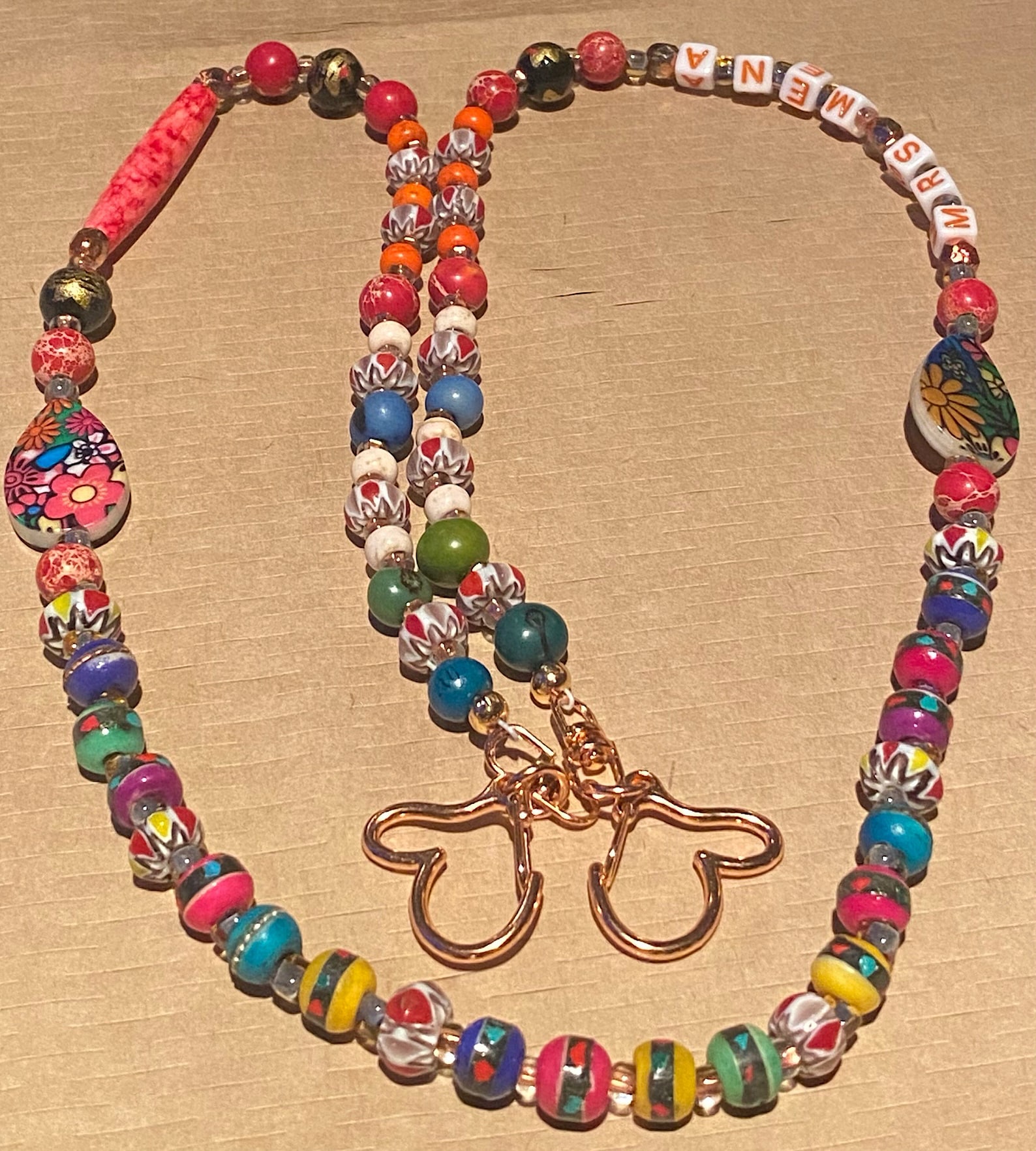 Spanish Bead Lanyard Necklacemexican Bead Lanyardteacher ID Etsy