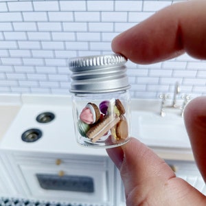 Miniature Glass Jar full of Candies/Candy Jar Kitchen Accessories for the Dollhouse 1/12 1/6 scale