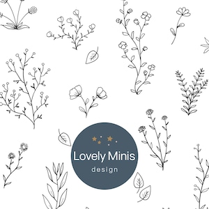 Dollhouse Wallpaper Flowery Meadow for Modern Cottage/Farmhouse 1:12 scale - US letter, A4, Tabloid, A3 / Printable Download