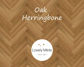 Dollhouse Oak Herringbone Flooring: Miniature Parquet (Printable Download)