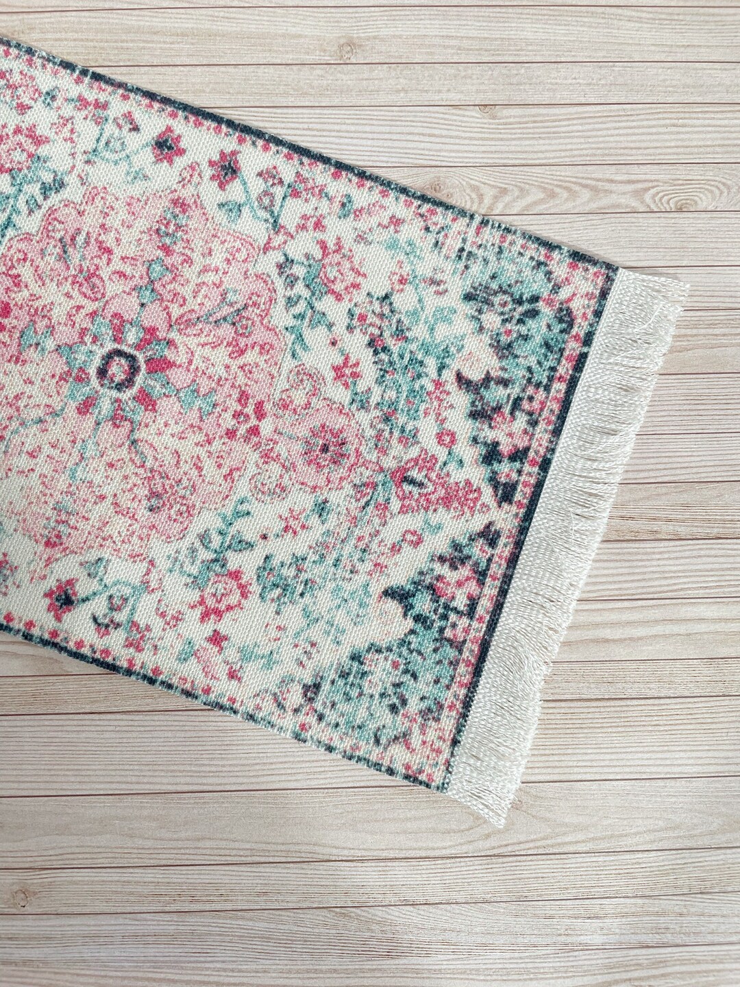 Miniature Persian Rug Distressed Effect Carpet in Coton and Etsy