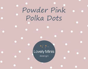 Dollhouse Wallpaper Powder Pink Polka Dots Kids Bedroom 1:12 scale US letter A4 Tabloid A3 Miniature Diorama Roombox Printable Download