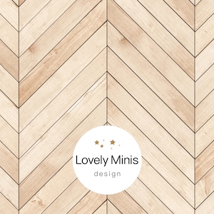 Dollhouse Scandi Wood Flooring Chevron 1:12 scale - US letter, A4, Tabloid, A3- Miniature Parquet Wallpaper / Printable Download