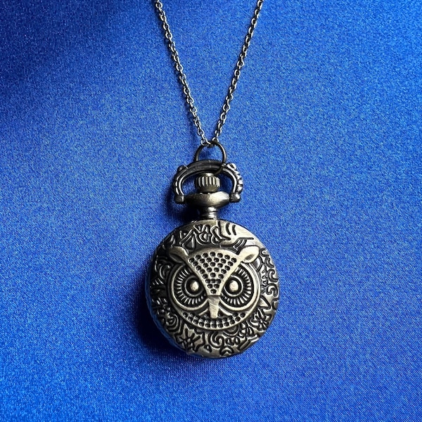 Collier montre de poche hibou