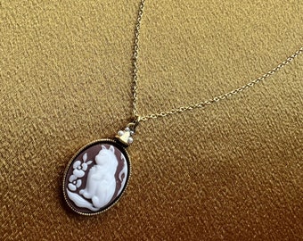 Kat Cameo gouden ketting