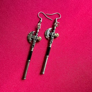 Knight Halberd Earrings, Battle Axe Medieval Earrings